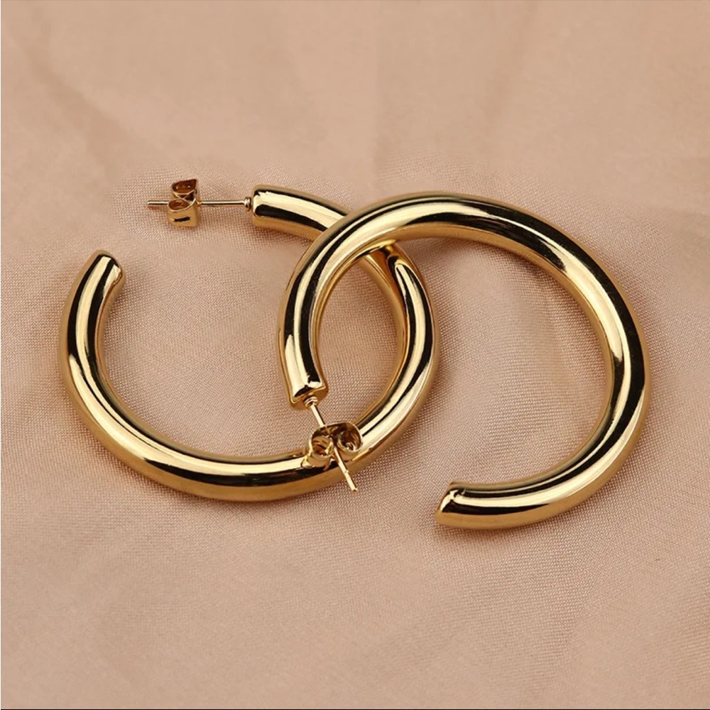 Gold tone hoops